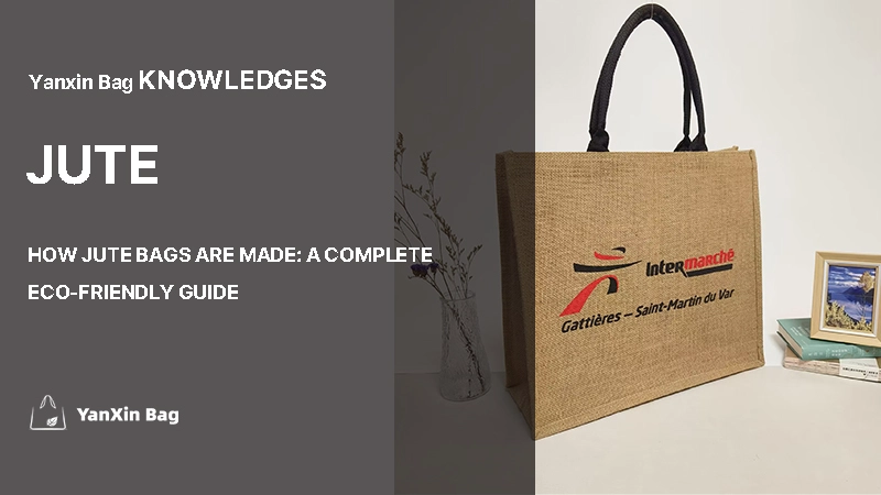 jute bag with blog title text — representing the article "How Jute Bags Are Made: A Complete Eco-Friendly Guide